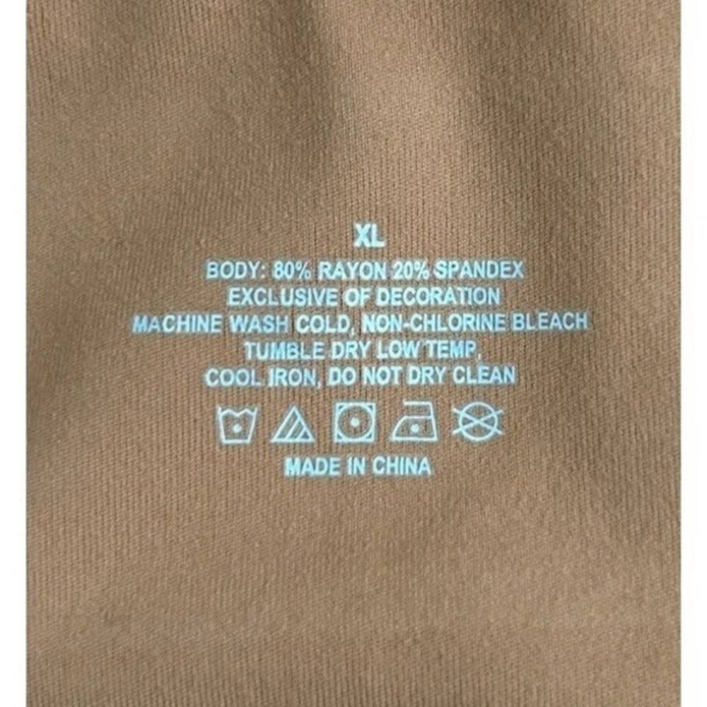MANGOPOP Women XL Brown Square Neck Long Sleeve Snap Crotch Bodysuit Neutral - Picture 5 of 9